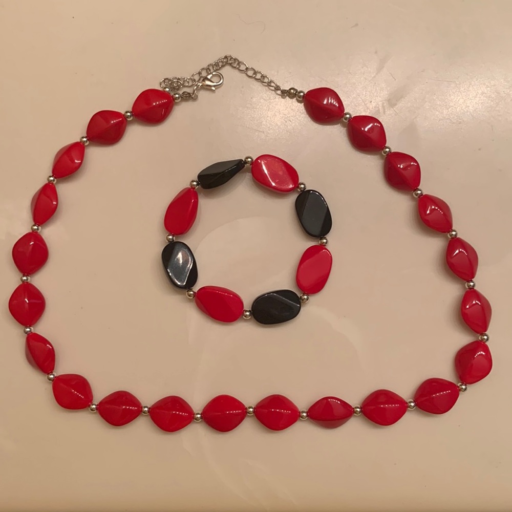 Necklace and bracelet set.